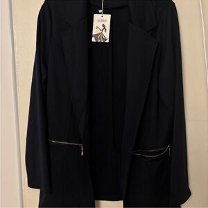 Women's Navy Blazer with Gold Accents